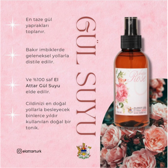 Spanish Rose Water - Gül Suyu (150ml) ve Tonik